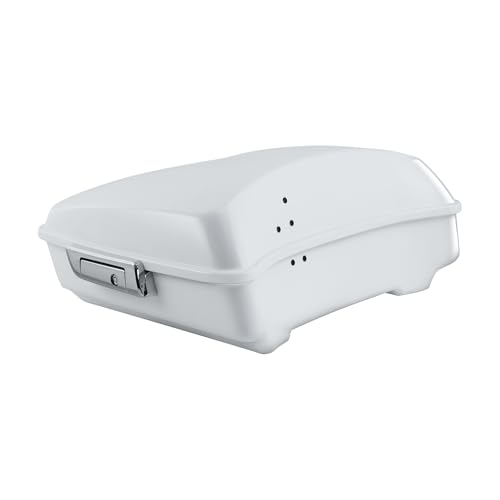 TCT-MOTORPARTS Chopped Luggage Trunk w/Wrap-Around Backrest Pad + Black Two-Up Mounting Rack Fit For Harley Street Glide Special 2020 Stone Washed White Pearl - color: Fit for Stone Washed White Pearl #4