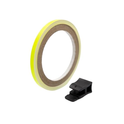 Keiti Reflective Wheel Stripes with Applicator Tool 7mm x 6M (Fluorescent Yellow) - color: Fluorescent Yellow