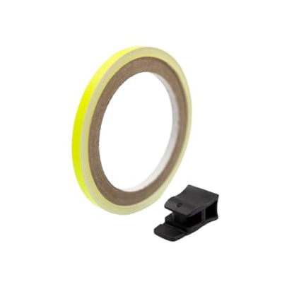Keiti Reflective Wheel Stripes with Applicator Tool 7mm x 6M (Fluorescent Yellow) - color: Fluorescent Yellow
