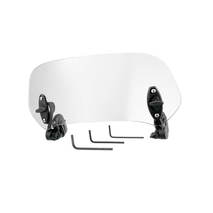 28.5cm Motorcycle Windshield Motorcycle Wind Deflector Clear Lens Adjustable Clip Windshield Extension Universal Fit for Most Motorcycle Scooter Replace Parts