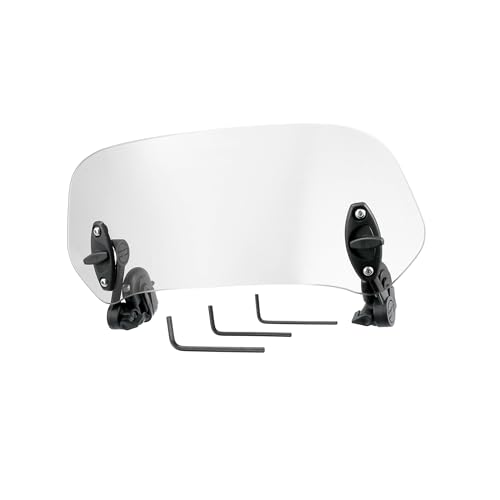 28.5cm Motorcycle Windshield Motorcycle Wind Deflector Clear Lens Adjustable Clip Windshield Extension Universal Fit for Most Motorcycle Scooter Replace Parts