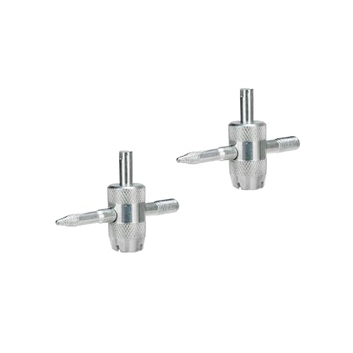 2PCS 4-Way Valve Core Tool Tire Valve Tools, 4-in-1 Universal Valve Wrench Multifunctional Tire Valve Tools, Valve Stem Remover Tire Repair Tool for Car Motorcycle Bicycle (Silver) - color: Silver