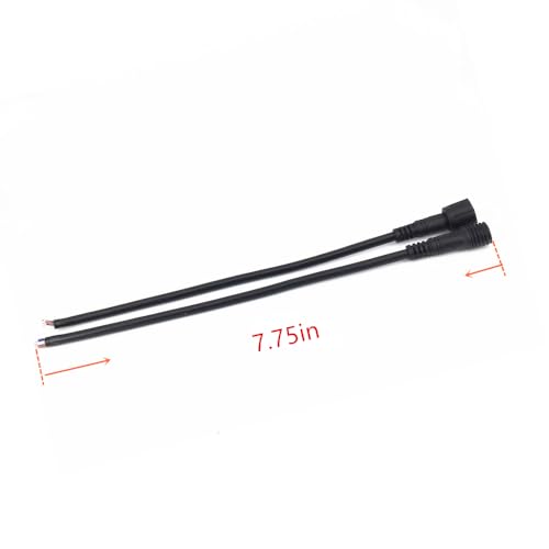 6 Pairs Pack Black Pigtail Plastics Waterproof 2 cores Waterproof Connection Cable with Plug and Socket Connector Adapter 2 pins 2 pin Plug LED Light Bars led connctor Waterproof Connector