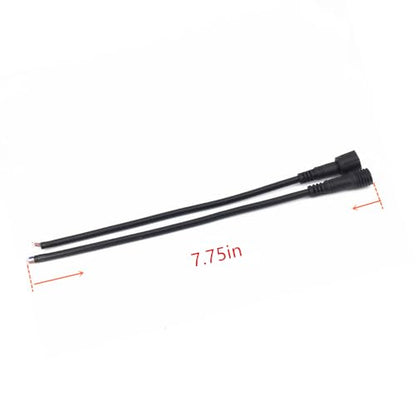 6 Pairs Pack Black Pigtail Plastics Waterproof 2 cores Waterproof Connection Cable with Plug and Socket Connector Adapter 2 pins 2 pin Plug LED Light Bars led connctor Waterproof Connector
