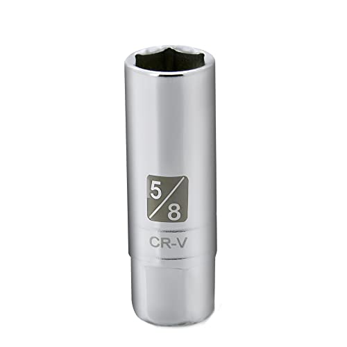 5/8-inch Magnetic Spark Plug Socket 3/8-inch Drive 6-Point Powerful Magnet Retains Spark Plugs Chrome Vanadium Steel - size: 5/8-inch