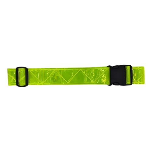 Reflective Running Belt, High Visibility Safety, Adjustable Belt for Running, Walking & Cycling - color: Lime Yellow