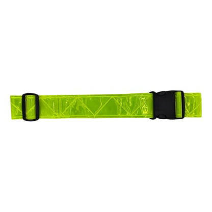 Reflective Running Belt, High Visibility Safety, Adjustable Belt for Running, Walking & Cycling - color: Lime Yellow