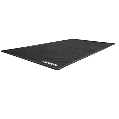 VEVOR Containment Mat, 7 ft 9 in x 16 ft, Non-Slip PVC Garage Floor Mat with a Cleaning Squeegee, Heavy Duty Durable Waterproof Containment Protection from Snow, Rain and Mud for Cars Parking, Black - size: 7 ft 9 in x 16 ft