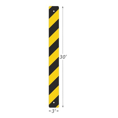 SmartSign - K-2185-FY-03x30 Reflective Sign Post Panel By | 3" x 30" 3M Fluorescent Diamond Grade Reflective Aluminum Black on Yellow