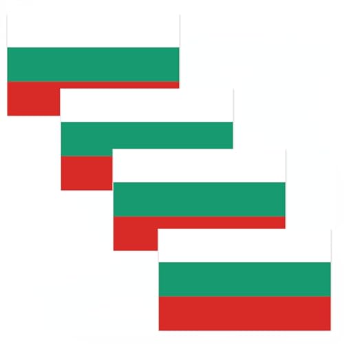 4 PCS Flag Stickers - Bulgaria Flag Stickers Decals for Cup Computer Laptop Car Bumper Window Helmet Musical Instrument with Smooth Surface - size: Bulgaria