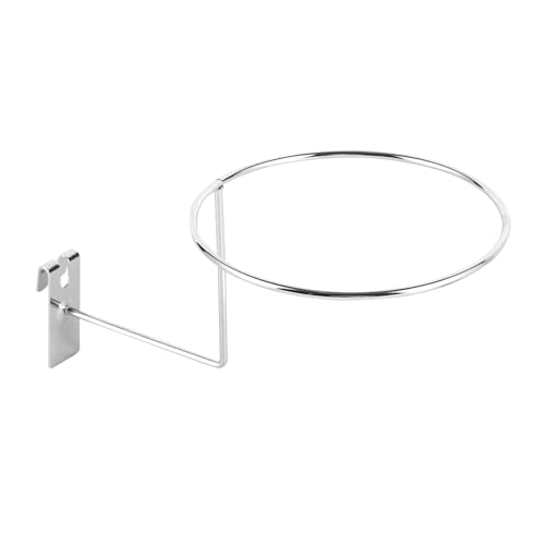 24PCS Helmet Holder Rack, Wall Mount Helmts Stand, Round Hat Racks, Hat Hanger Gridwall Hooks, Slat Panels Cap Rack for Jacket, Motorcycle Accessories (Silvery) - color: Silvery