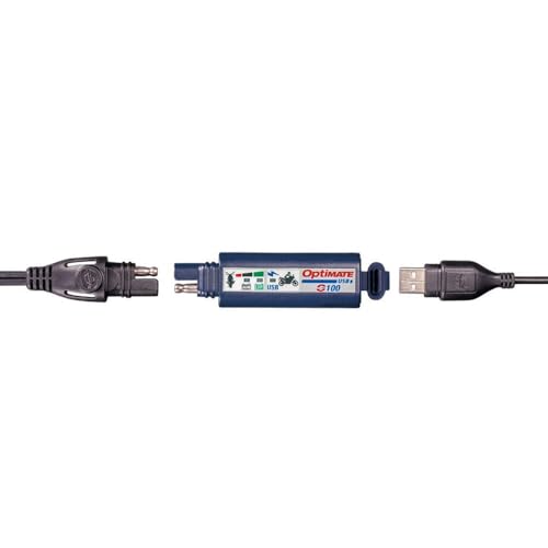 Tecmate OptiMATE USB O-100, Combination 2400mA USB Charger and 3-LED Battery Monitor, With Vehicle Battery Protection