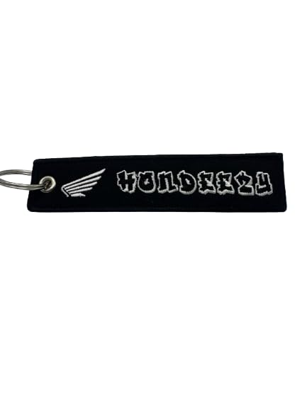 PrimeSecrets Keychains for Motorcycle, Scooter, Car, Mopes, ATV, Backpack Gift Men Women Street Racing Auto Parts Accessories - color: Hondeezy