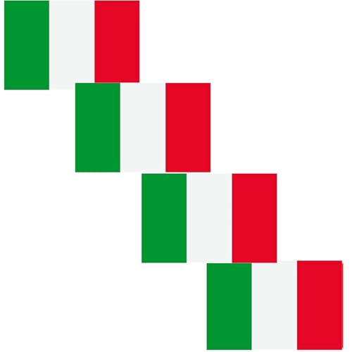 4 PCS Flag Stickers - Italy Flag Stickers Decals for Cup Computer Laptop Car Bumper Window Helmet Musical Instrument with Smooth Surface - size: Italy