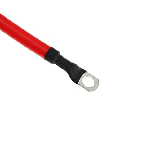 4 AWG Battery Cable 4AWG Gauge Pure Copper Battery Inverter Cables with 3/8 in Lugs Both Ends Power Inverter Wire Set for Automotive Solar Marine Boat RV Car Motorcycle Red and Black (3FT) - size: 3ft