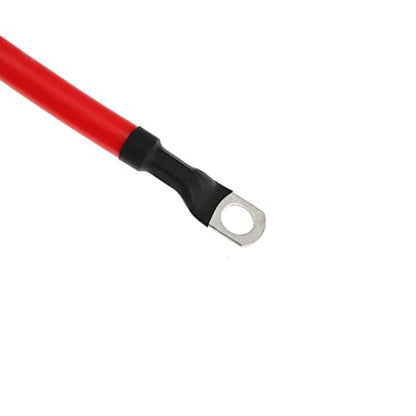 4 AWG Battery Cable 4AWG Gauge Pure Copper Battery Inverter Cables with 3/8 in Lugs Both Ends Power Inverter Wire Set for Automotive Solar Marine Boat RV Car Motorcycle Red and Black (3FT) - size: 3ft