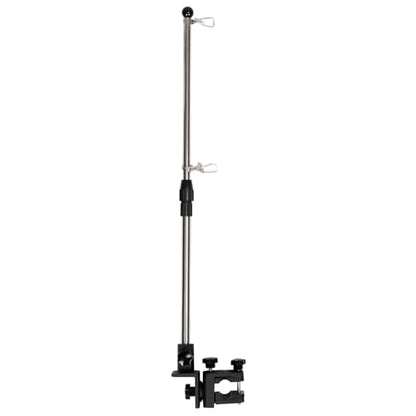 KEMIMOTO Stainless Steel Boat Flag Holder, 360° Rotating Flag Pole Kit, Flag Pole Holder for 0.5''-1.75'' Round/Square Rails, for 12''x18''/8‘’x12''/4''x6'' Boat/Golf Cart Flag (2.5ft, NO Flag)