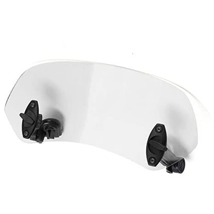 Aramox Motorcycle Windshield, Adjustable Clip On Wind Deflector, 11 Inch Windscreen Accessories