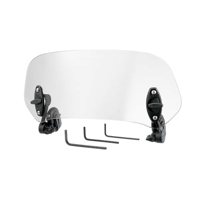 28.5cm Motorcycle Windshield Motorcycle Wind Deflector Clear Lens Adjustable Clip Windshield Extension Universal Fit for Most Motorcycle Scooter Auto Replacement Parts