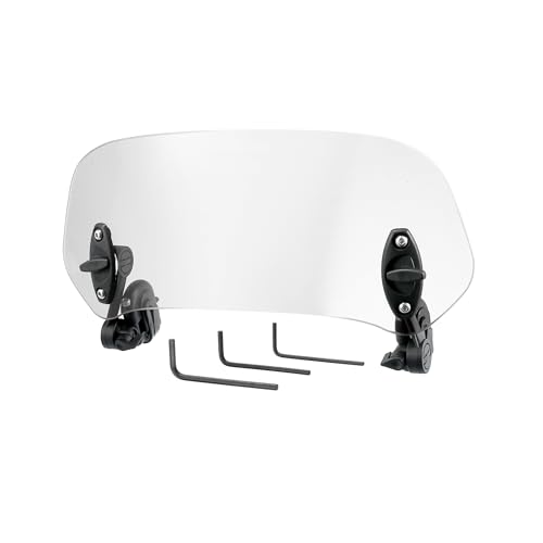 28.5cm Motorcycle Windshield Motorcycle Wind Deflector Clear Lens Adjustable Clip Windshield Extension Universal Fit for Most Motorcycle Scooter Auto Replacement Parts