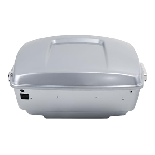 TCMT King Motorcycle Trunk Box W/Latches Keys Fit for Harley 2014-2025 Touring CVO Road King Road Glide Street Glide Electra Glide Ultra Limited Pack Barracuda Silver - color: Barracuda Silver(W Speaker Holes)