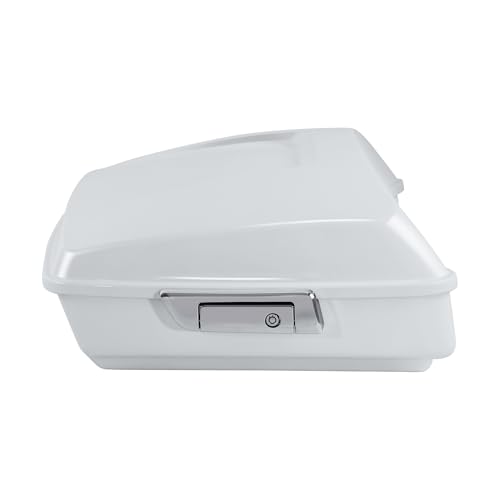 TCT-MOTORPARTS Chopped Luggage Trunk w/Wrap-Around Backrest Pad + Black Two-Up Mounting Rack Fit For Harley Street Glide Special 2020 Stone Washed White Pearl - color: Fit for Stone Washed White Pearl #4