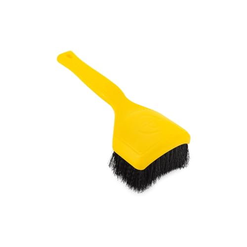 Detail Factory Motorcycle Curved Tire Brush – Ergonomic Grip & Stiff Bristles for Deep Tire Cleaning – Curved Head for Motorcycles, ATVs & Bicycles – Live Wire - color: Live Wire