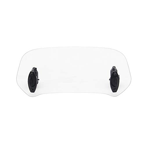 Motorcycle Adjustable Clip-On Windshield Windscreen Extension Spoiler Deflector (white) - color: white