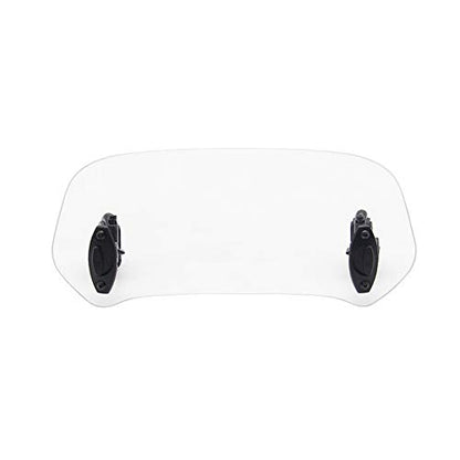 Motorcycle Adjustable Clip-On Windshield Windscreen Extension Spoiler Deflector (white) - color: white