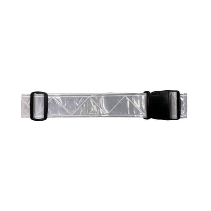 Reflective Running Belt, High Visibility Safety, Adjustable Belt for Running, Walking & Cycling - color: White