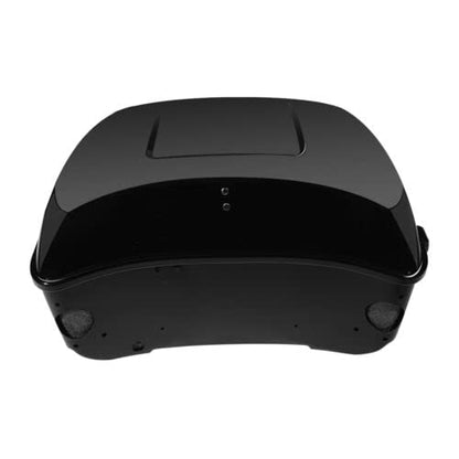 TCMT 13.7" King Motorcycle Trunk Box Black Latches Backrest Top Luggage Rack Set Fit For Harley 2014-2025 Touring CVO Road King Road Glide Street Glide Electra Glide Pack - color: Set A#2