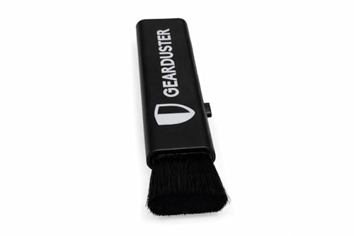 Black Double-Sided Retractable Cleaning Brush, Soft and Hard Bristles, for Small Spaces and Gear