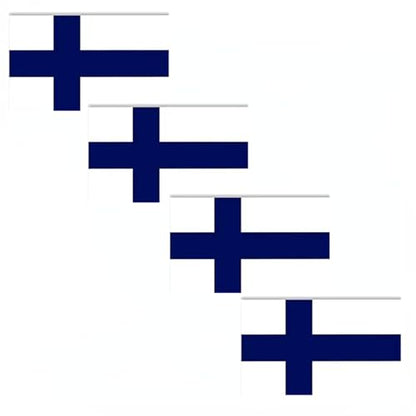 4 PCS Flag Stickers - Finland Flag Stickers Decals for Cup Computer Laptop Car Bumper Window Helmet Musical Instrument with Smooth Surface - size: Finland
