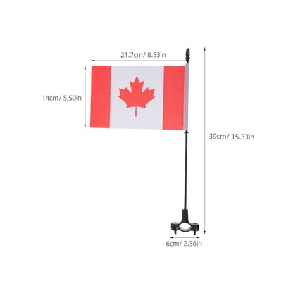 BESPORTBLE Adjustable Bike Flagpole Handlebar Mount for 0.63-0.98" Bar - 3 Sets Cycling Safety Flags USA Canada Mexico - Bicycle Motorcycle Riding Accessories