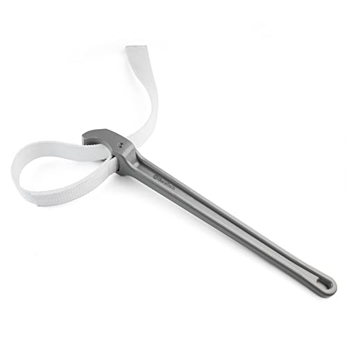 DURATECH Strap Wrench 18" Handle, Adjustable Nylon Strap Pipe Wrenches, Oil Filter Strap Opener Wrench - color: Grey, size: 18 Inch