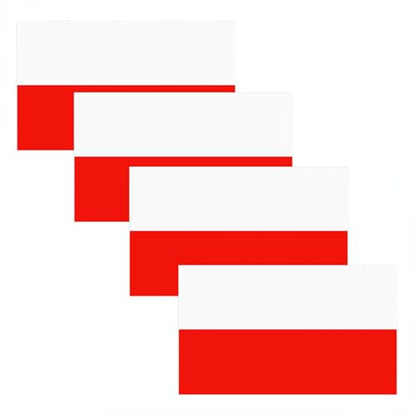 4 PCS Flag Stickers - Poland Flag Stickers Decals for Cup Computer Laptop Car Bumper Window Helmet Musical Instrument with Smooth Surface - size: Poland