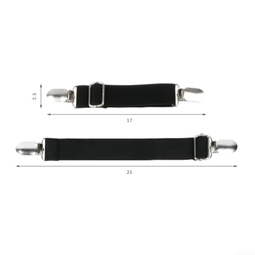 Bike Pant Leg Clamps, Adjustable Cycling Trouser Straps, Stainless Steel Clips with Elastic Band for Riding Hiking Motorcycle, Keep Pants Tucked in