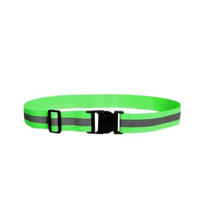 Reflective Bands 10pcs Waist Adjustable Reflective Waistband Belts Elastic 4 * 1.5cm Sport Safety Belts Night Safety Gear for Cycling Running - color: Green