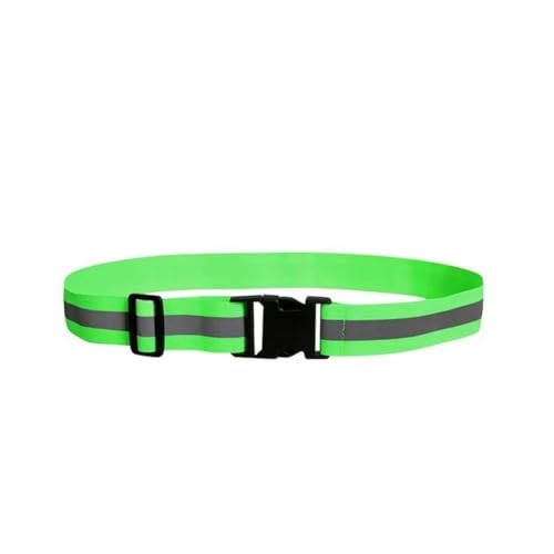 Reflective Bands 10pcs Waist Adjustable Reflective Waistband Belts Elastic 4 * 1.5cm Sport Safety Belts Night Safety Gear for Cycling Running - color: Green