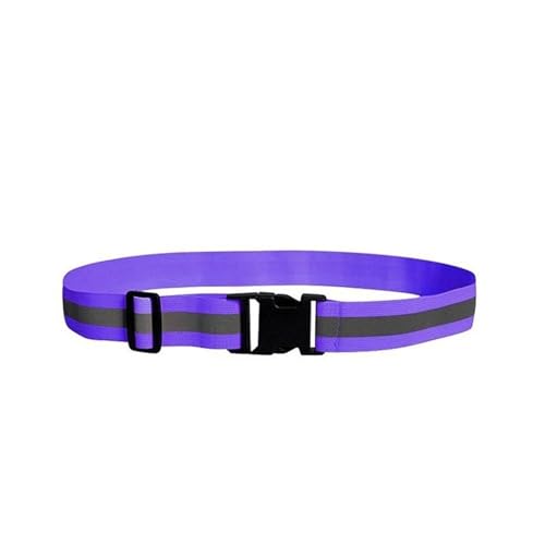 Reflective Bands 10pcs Waist Adjustable Reflective Waistband Belts Elastic 4 * 1.5cm Sport Safety Belts Night Safety Gear for Cycling Running - color: Purple