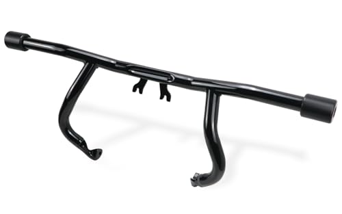 Engine Guard Flat Out Crash Bar for Harley Touring Street Glide Road Glide Road King Electra Glide Ultra Models (2014-2025) - color: Gloss Black Flat Out Crash Bar