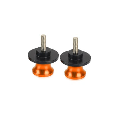 Universal DUKE Spools M10 *1.25 + M10*1.5-2pcs 10mm Swing arm Sliders Spools for Duke 125 200 390 RC125 RC390 FZR 1000/600R/400 Z750 ER-6F ER-6N Versys 1000 (Orange) - color: Aluminum orange