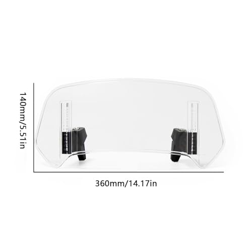Windscreen Extension Suitable for VF1100C 1983-1985, Motorcycle Windshield Spoiler Deflector Clip On High Clarity Premium Material,Transparent-L
