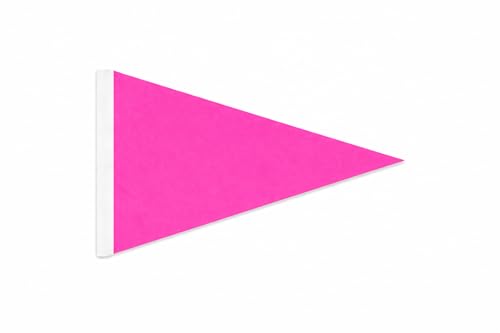 AGAS 12x18 Inch Bike Safety Flag – Fluorescent Pink (806C) High Visibility Bicycle Flag with Sleeve – 5mil Plastic Pennant – Fits 6ft Fiberglass Whip Rod (0.25”) – Kids & Trailer Safety Flag – Flag Only - color: FLUORESCENT PINK (806C)