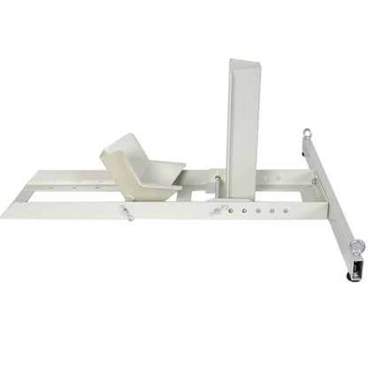 Motorcycle Wheel Chock Stand, 1,800 lb Capacity — Adjustable 15"–22" Wheels, Tilting Wheel Lock, Steel Front/Rear Tire Chock for Floor/Truck/Trailer Mounting, Includes 4 Tie-Down Straps
