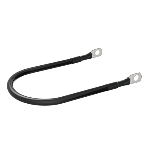 6 AWG Battery Cables 6 Gauge Battery Power Inverter Cable with 5/16 Inch Tinned Copper Lugs Both Ends for Solar Marine Boat RV Car Motorcycle 2 pcs (9 in) - size: 9 in