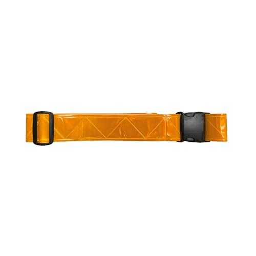 Reflective Running Belt, High Visibility Safety, Adjustable Belt for Running, Walking & Cycling - color: Neon Orange
