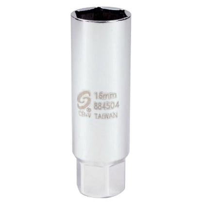 SUNEX TOOLS 884504 3/8" Drive Thin Wall, Metric, Spark Plug Socket, Cr-Mo, 1.86mm Thick