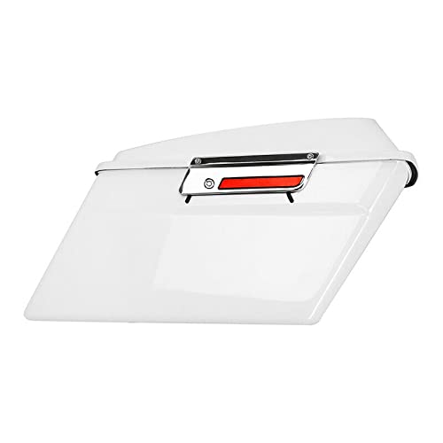 TCMT Hard Saddle bags Saddlebag Trunk & Liners Carpet Insert Fits For Harley Touring Road King Road Street Glide Ultra Classic FLHT FLHR FLHX 1994-2013 - color: White Chrome Latches#B