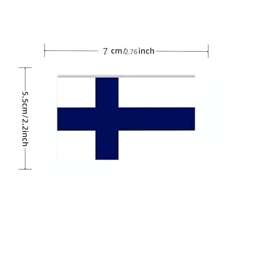 4 PCS Flag Stickers - Finland Flag Stickers Decals for Cup Computer Laptop Car Bumper Window Helmet Musical Instrument with Smooth Surface - size: Finland